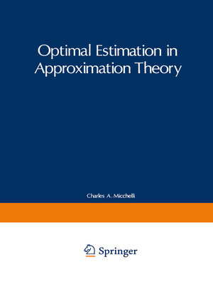 cover image of Optimal Estimation in Approximation Theory